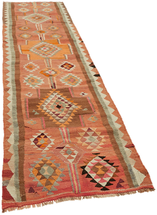 3x10 Multicolor Boho Runner Kilim Rugs - 43048