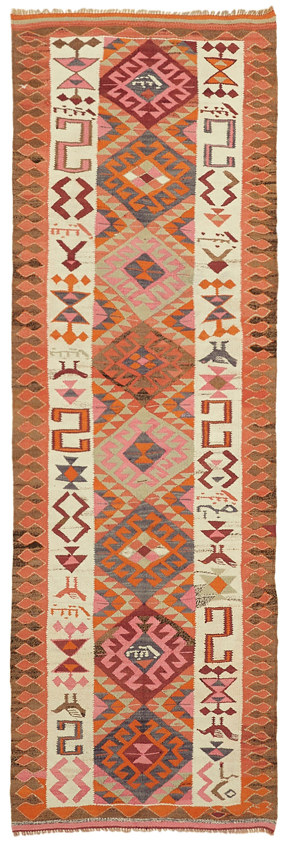 4x10 Multicolor Boho Runner Kilim Rugs - 43049
