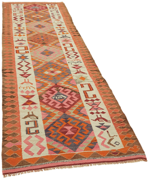 4x10 Multicolor Boho Runner Kilim Rugs - 43049