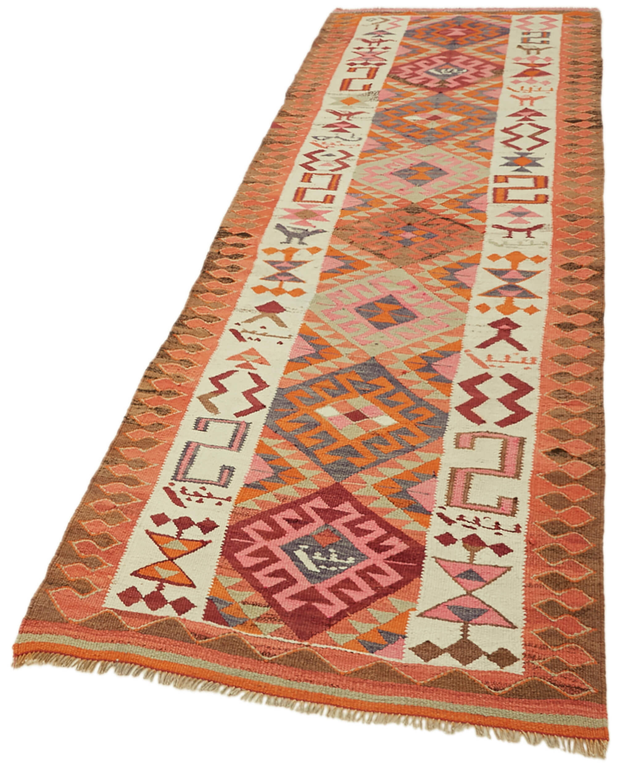 4x10 Multicolor Boho Runner Kilim Rugs - 43049