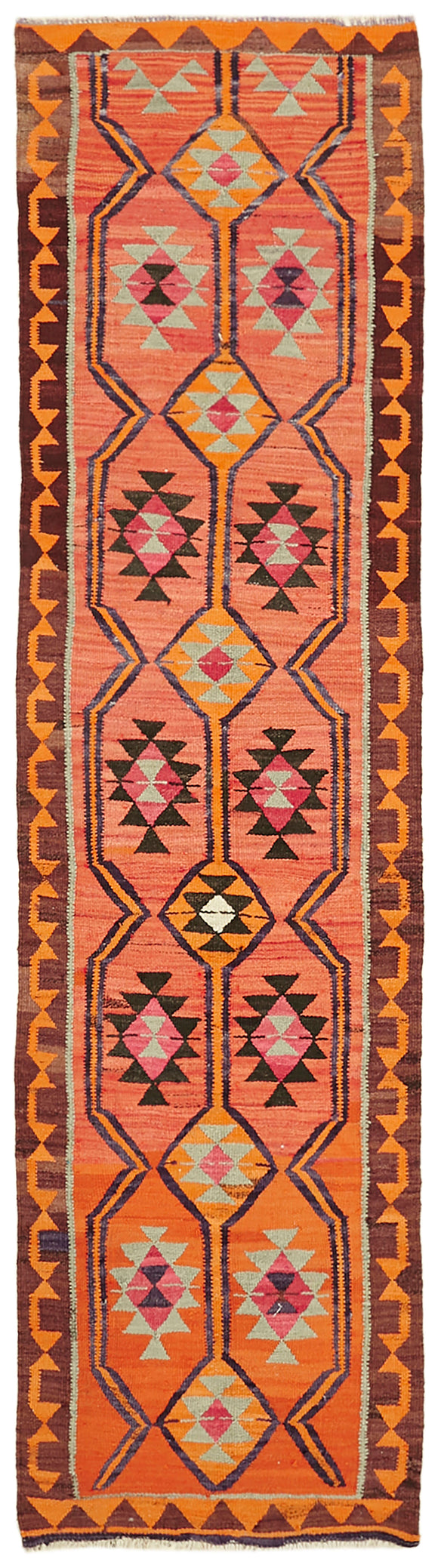 3x11 Multicolor Boho Runner Kilim Rugs - 43051