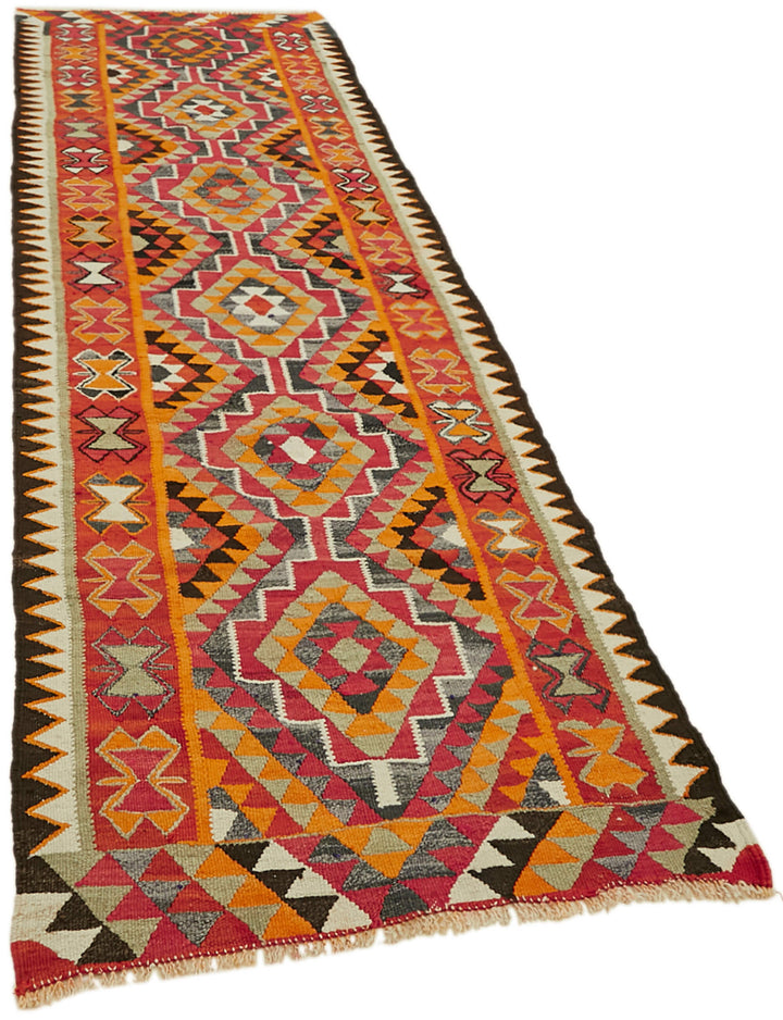 3x11 Multicolor Boho Runner Kilim Rugs - 43055