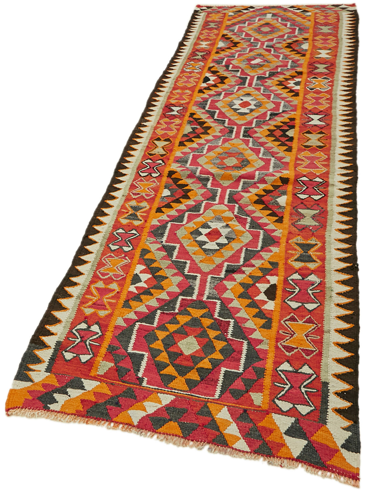 3x11 Multicolor Boho Runner Kilim Rugs - 43055