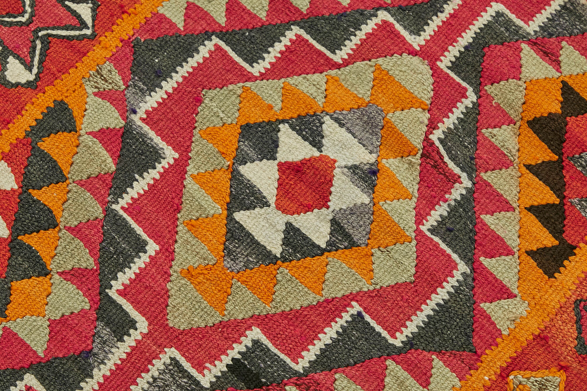 3x11 Multicolor Boho Runner Kilim Rugs - 43055