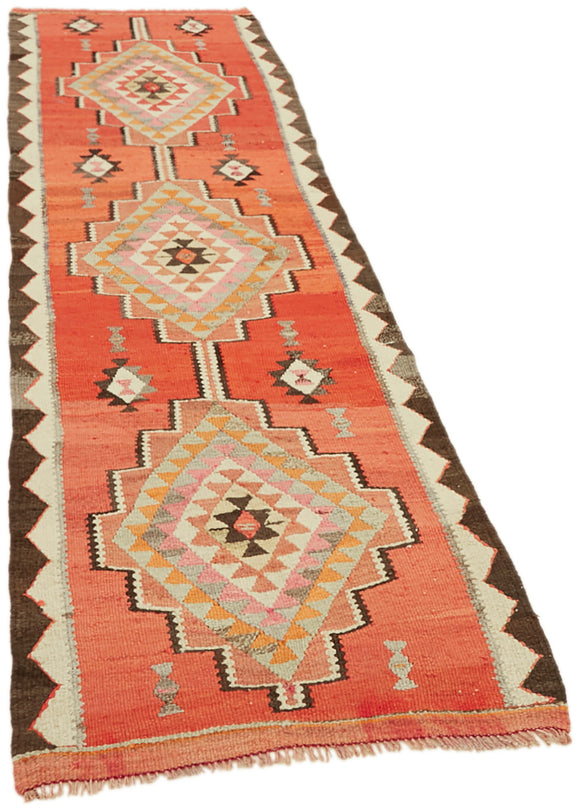 3x9 Multicolor Boho Runner Kilim Rugs - 43059