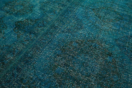 10x13 Turquoise Overdyed Large Area Rug - 43128