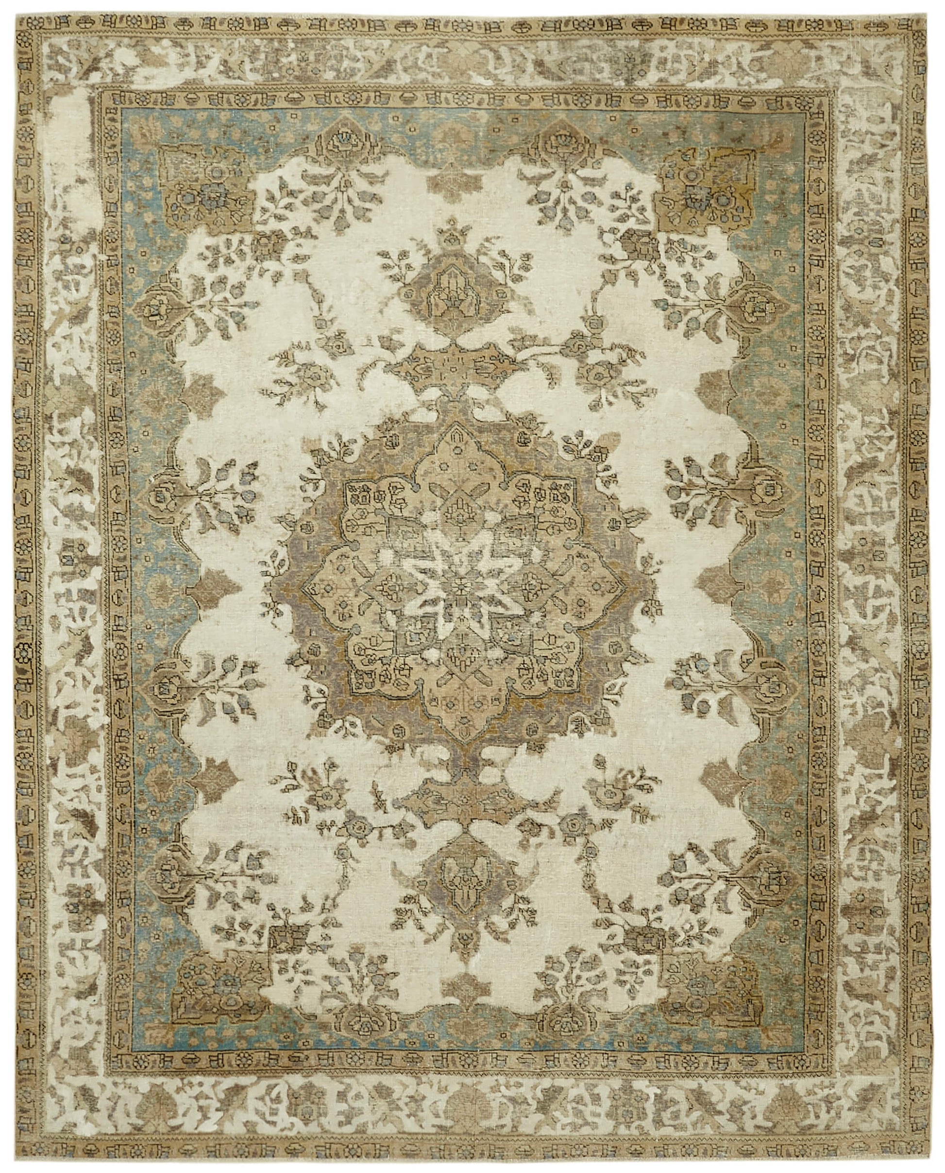10x12 Beige Vintage Large Area Rug - 43137