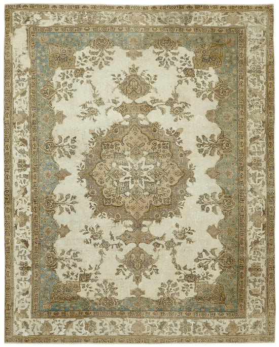 10x12 Beige Vintage Large Area Rug - 43137
