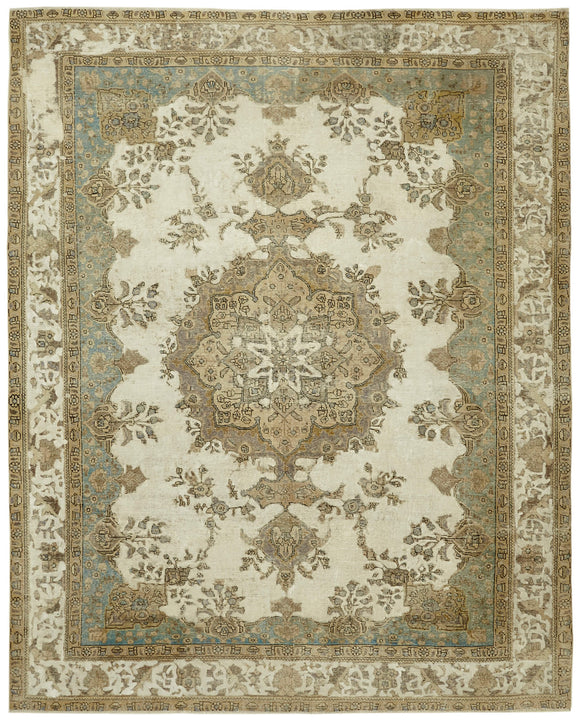 10x12 Beige Vintage Large Area Rug - 43137