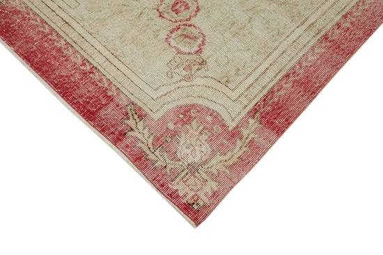 7x11 Beige Turkish Vintage Area Rug - 43158