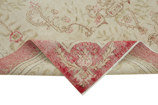 7x11 Beige Turkish Vintage Area Rug - 43158