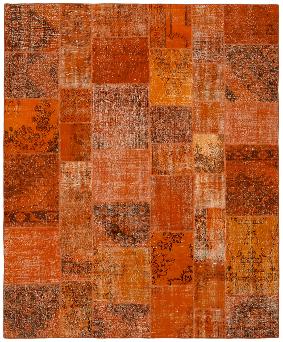 8x10 Orange Patchwork Rug - 43177