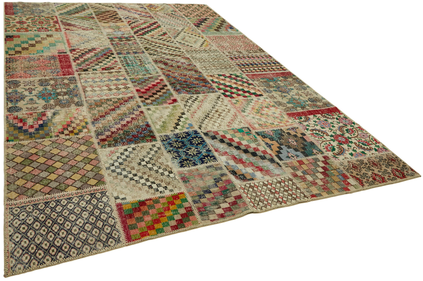 8x11 Beige Patchwork Rug- 43205