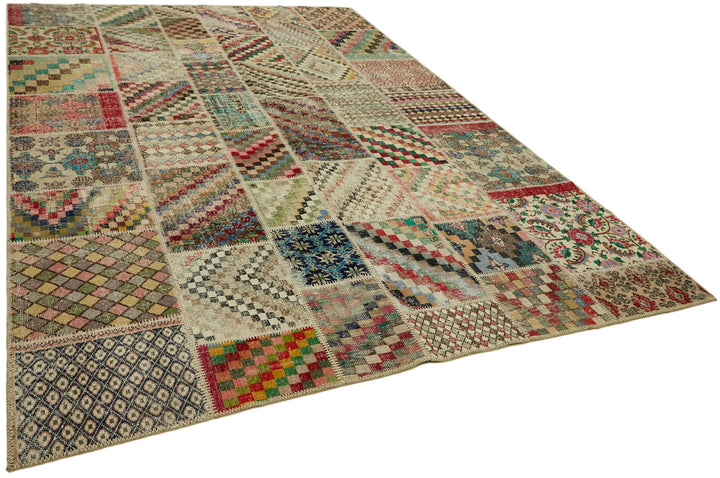 8x11 Beige Patchwork Rug- 43205