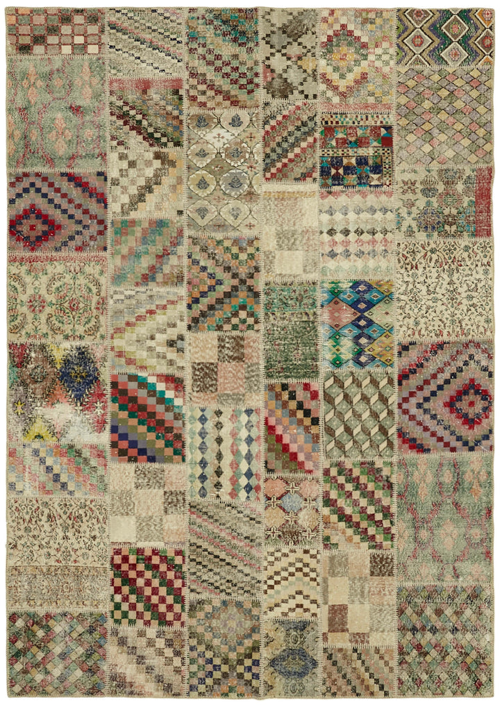 8x11 Beige Patchwork Rug- 43206