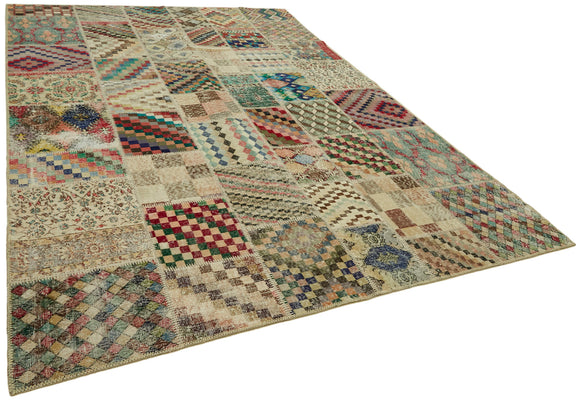 8x11 Beige Patchwork Rug- 43206