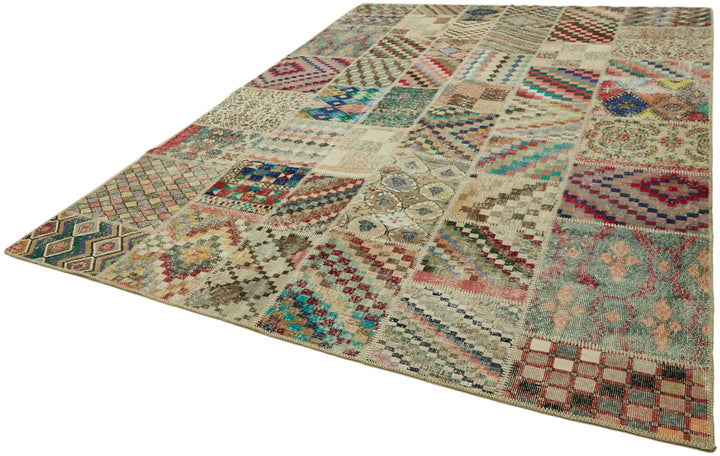 8x11 Beige Patchwork Rug- 43206