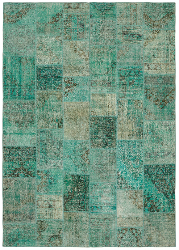 8x11 Turquoise Patchwork Rug- 43217