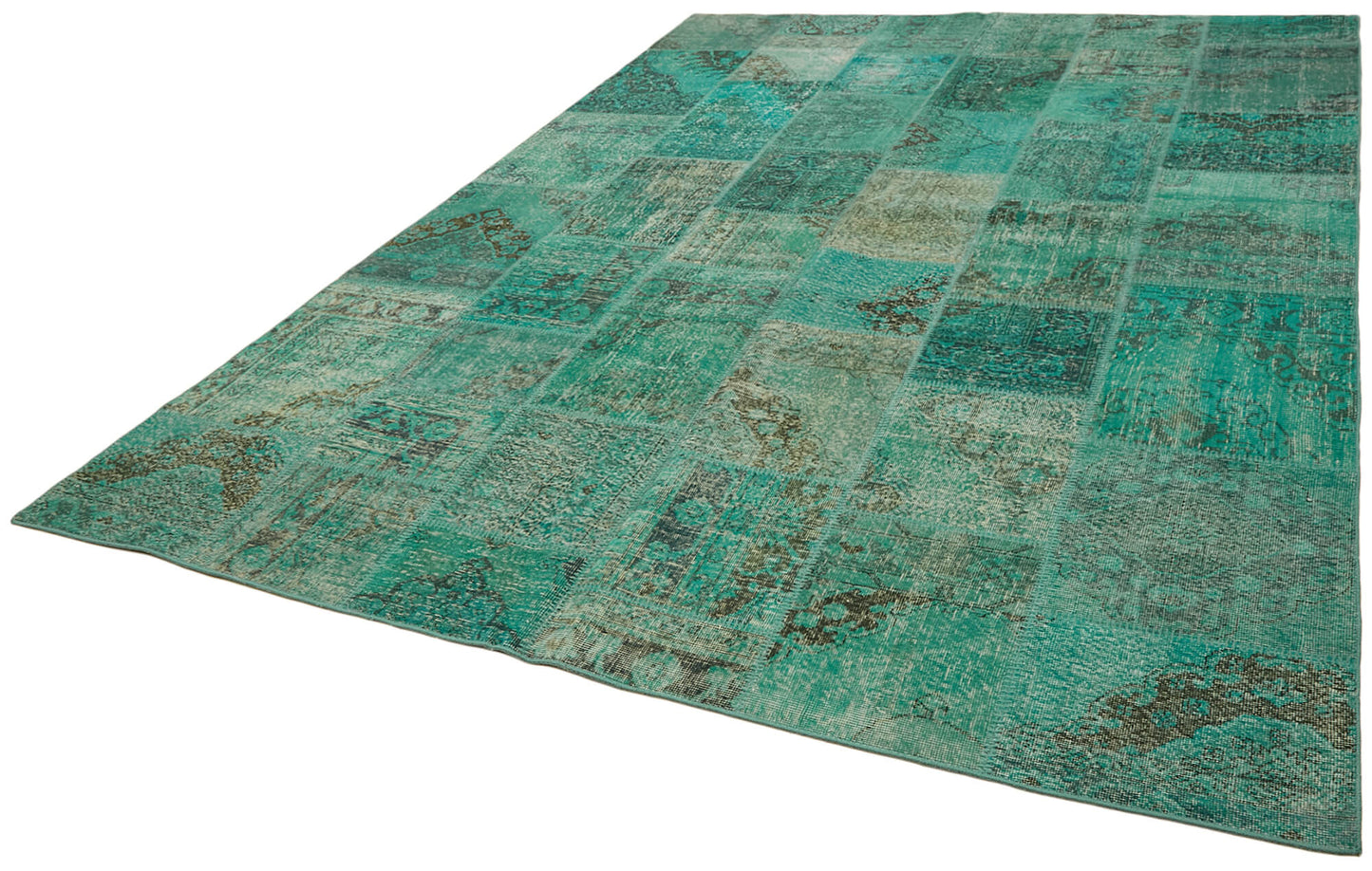 8x11 Turquoise Patchwork Rug- 43217