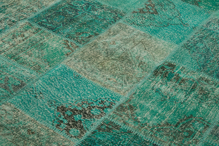 8x11 Turquoise Patchwork Rug- 43217