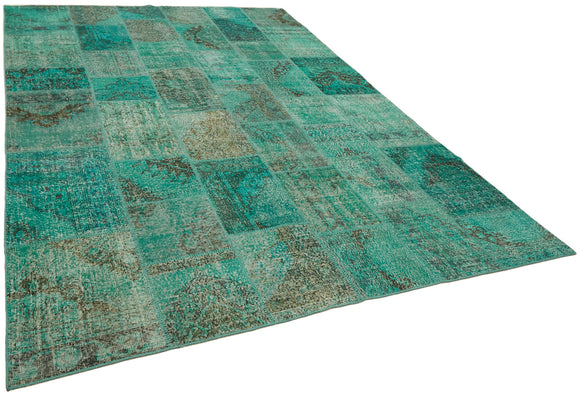 8x11 Turquoise Patchwork Rug- 43218