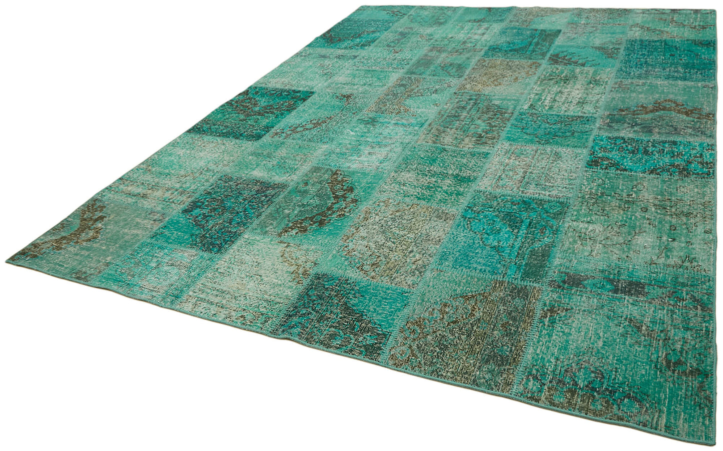 8x11 Turquoise Patchwork Rug- 43218