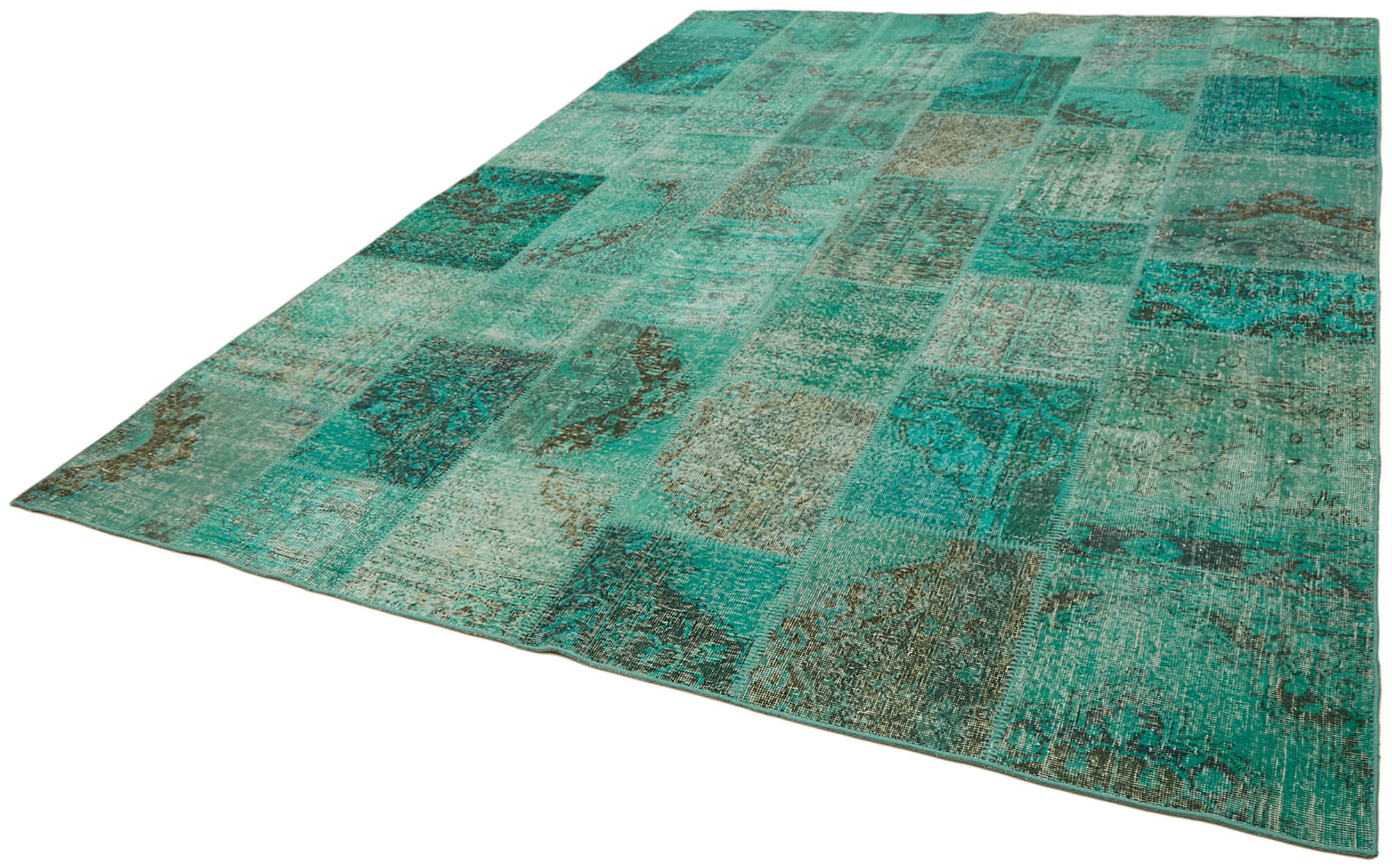 8x11 Turquoise Patchwork Rug- 43218