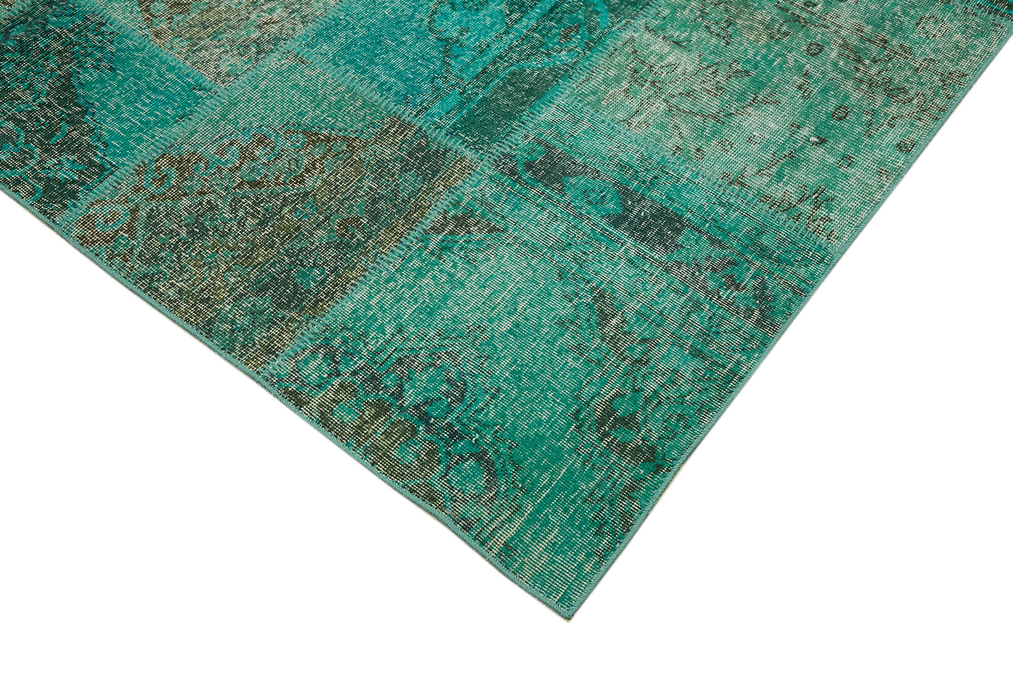 8x11 Turquoise Patchwork Rug- 43218