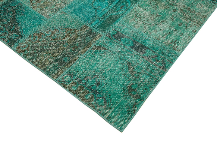 8x11 Turquoise Patchwork Rug- 43218