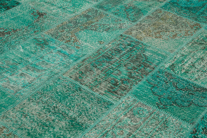 8x11 Turquoise Patchwork Rug- 43218