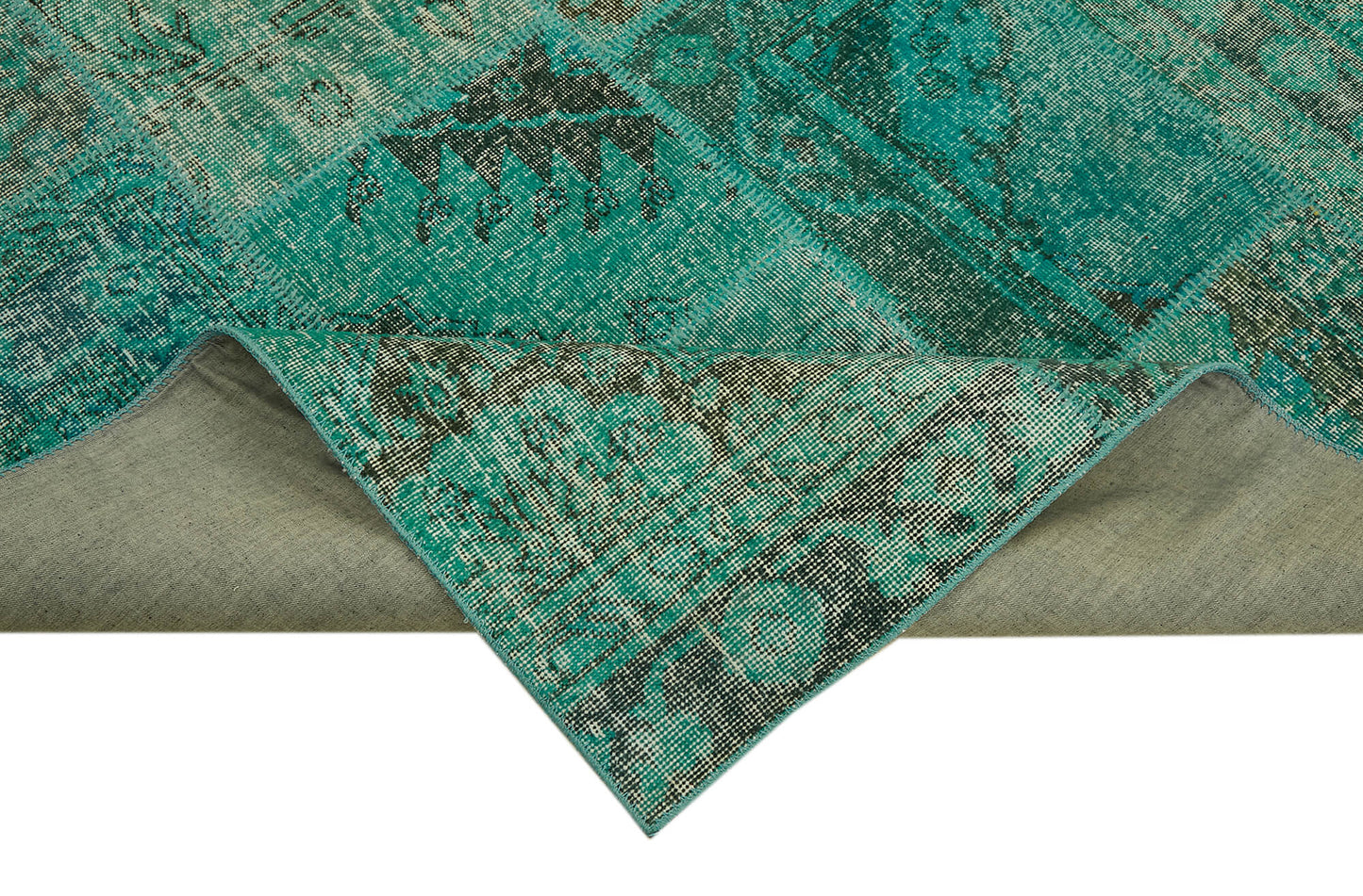 8x11 Turquoise Patchwork Rug- 43218