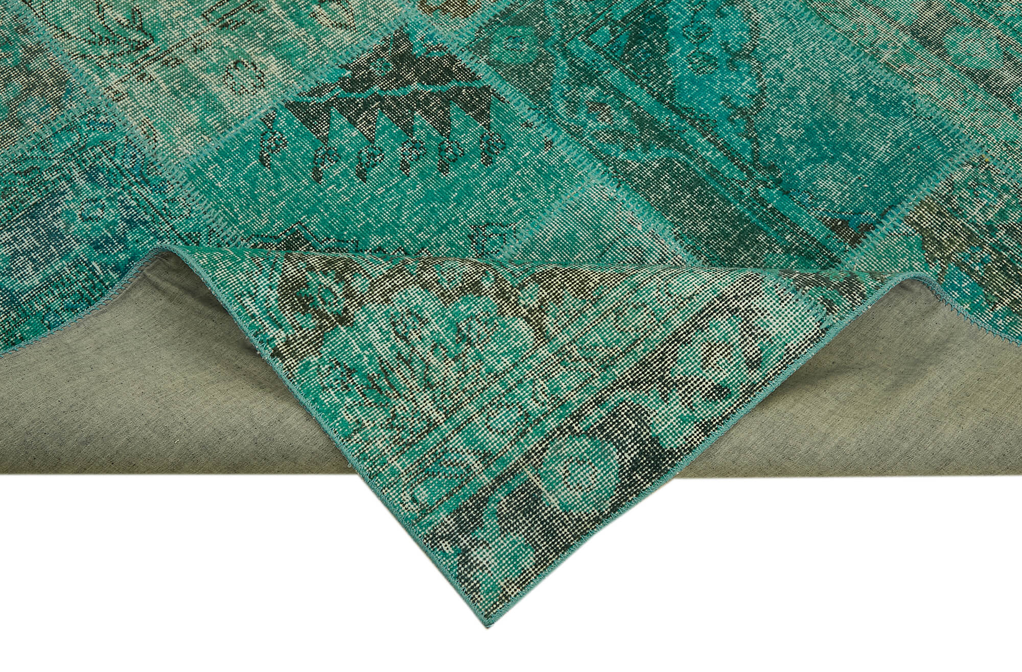 8x11 Turquoise Patchwork Rug- 43218