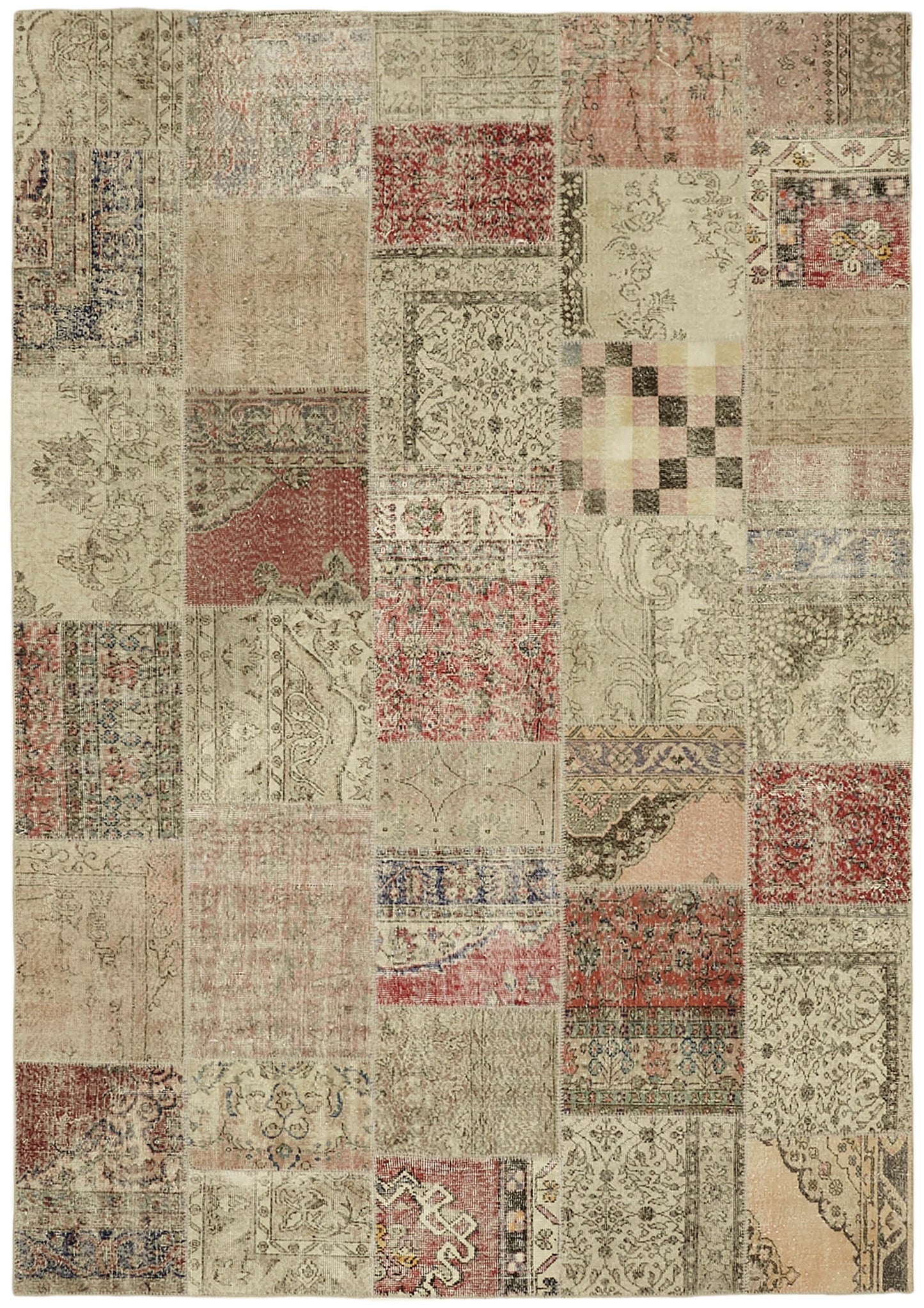 8x11 Beige Patchwork Rug- 43219