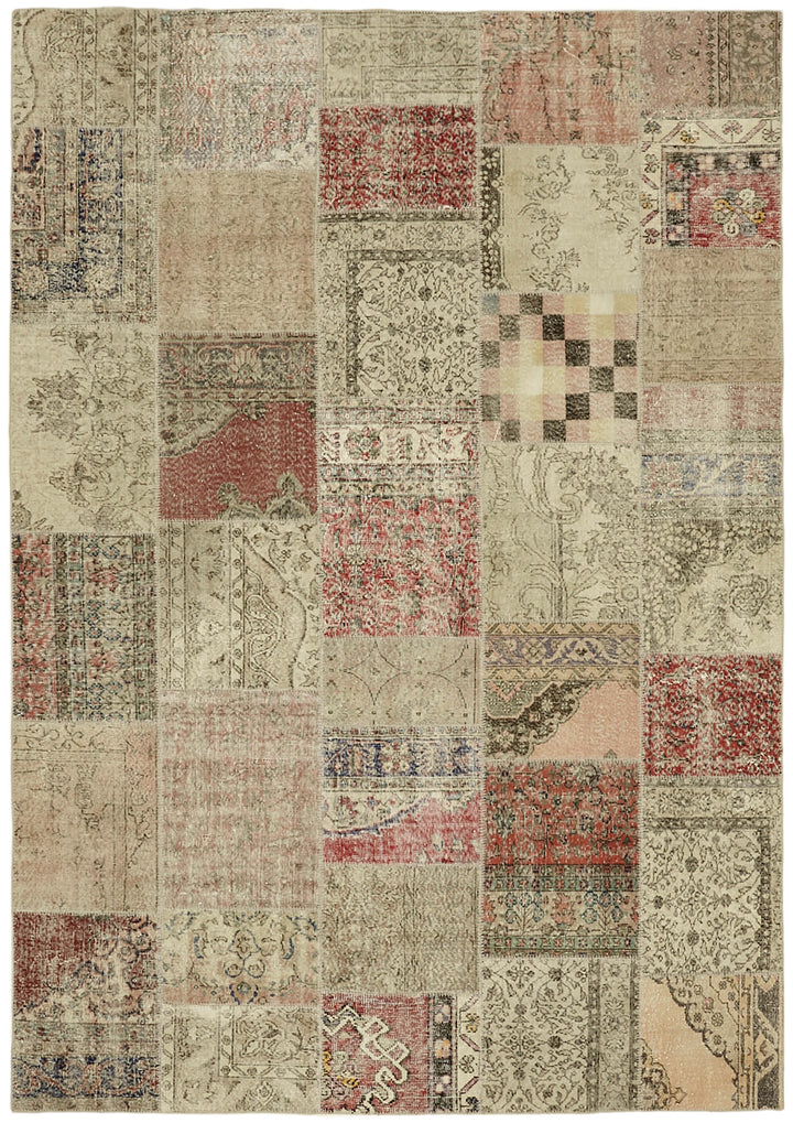8x11 Beige Patchwork Rug- 43219