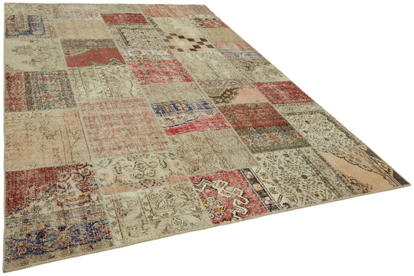8x11 Beige Patchwork Rug- 43219