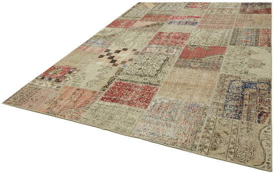 8x11 Beige Patchwork Rug- 43219