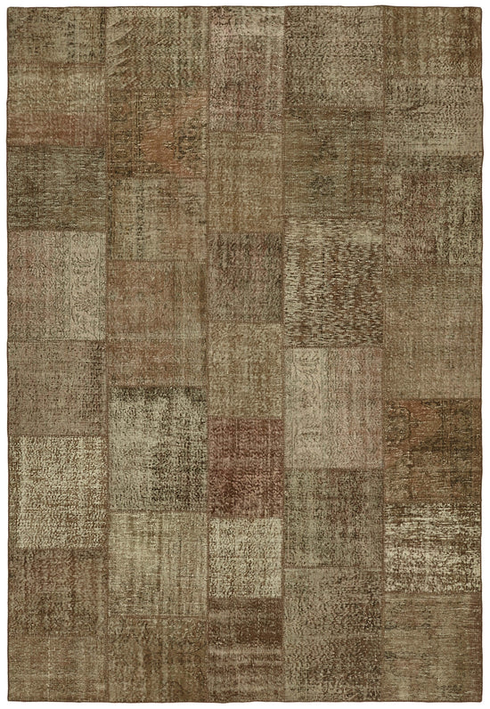 8x11 Brown Patchwork Rug- 43230