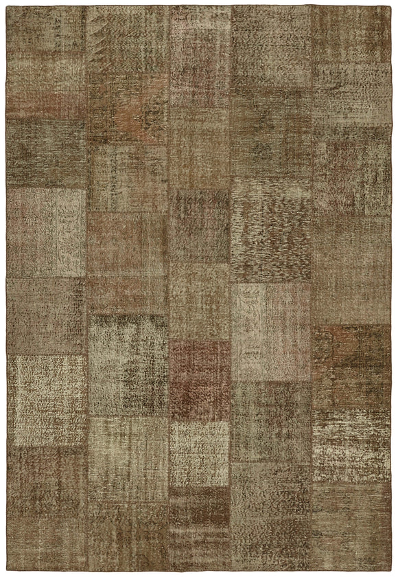 8x11 Brown Patchwork Rug- 43230