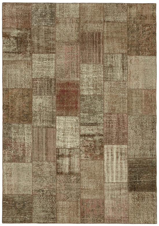 8x11 Brown Patchwork Rug- 43231