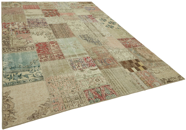 8x11 Beige Patchwork Rug- 43232