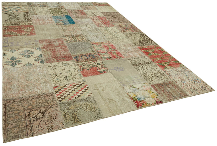 8x11 Beige Patchwork Rug- 43236