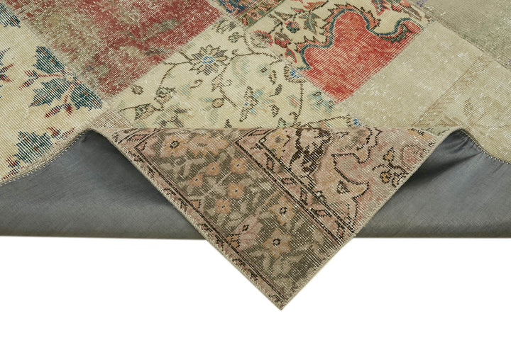 8x11 Beige Patchwork Rug- 43236