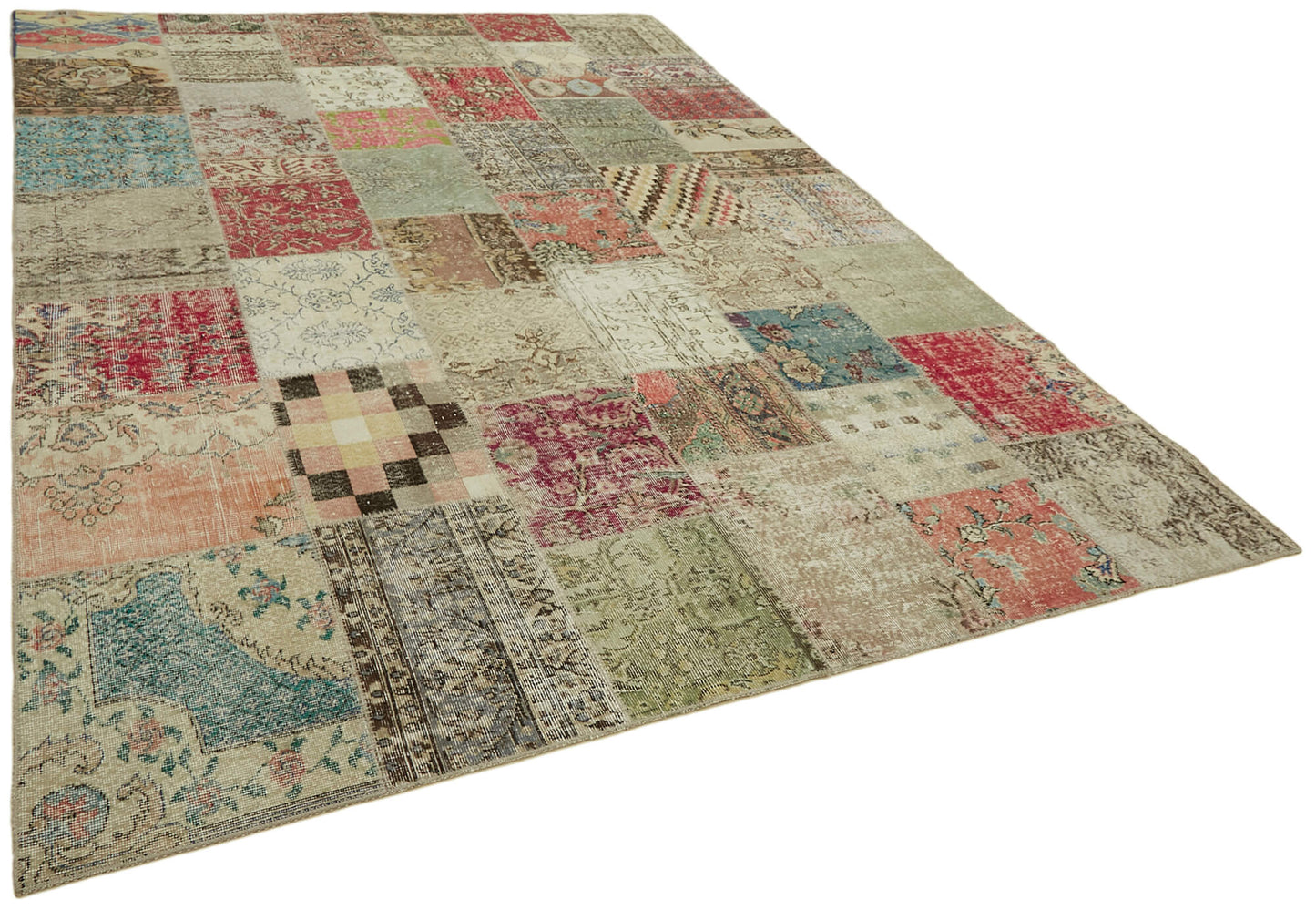 8x11 Beige Patchwork Rug- 43237