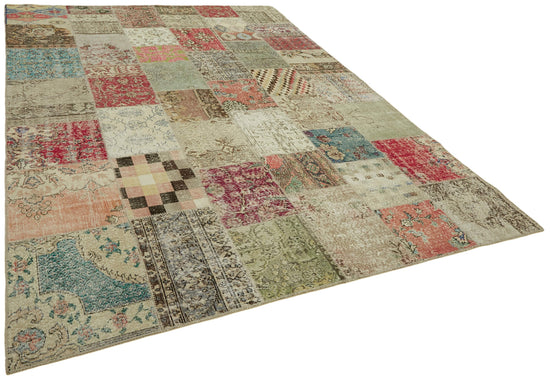 8x11 Beige Patchwork Rug- 43237