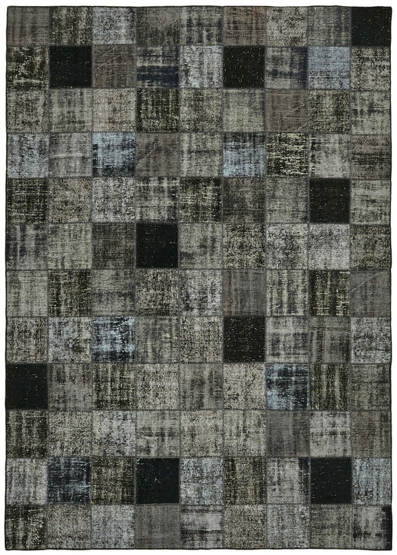 8x12 Black Patchwork Rug- 43246