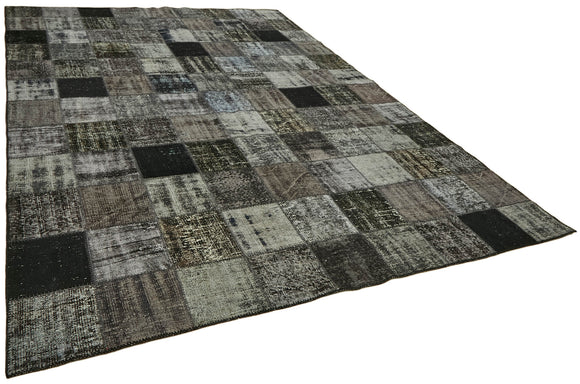 8x12 Black Patchwork Rug- 43249