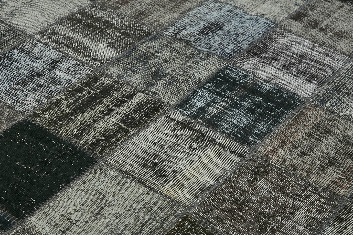 8x12 Black Patchwork Rug- 43249