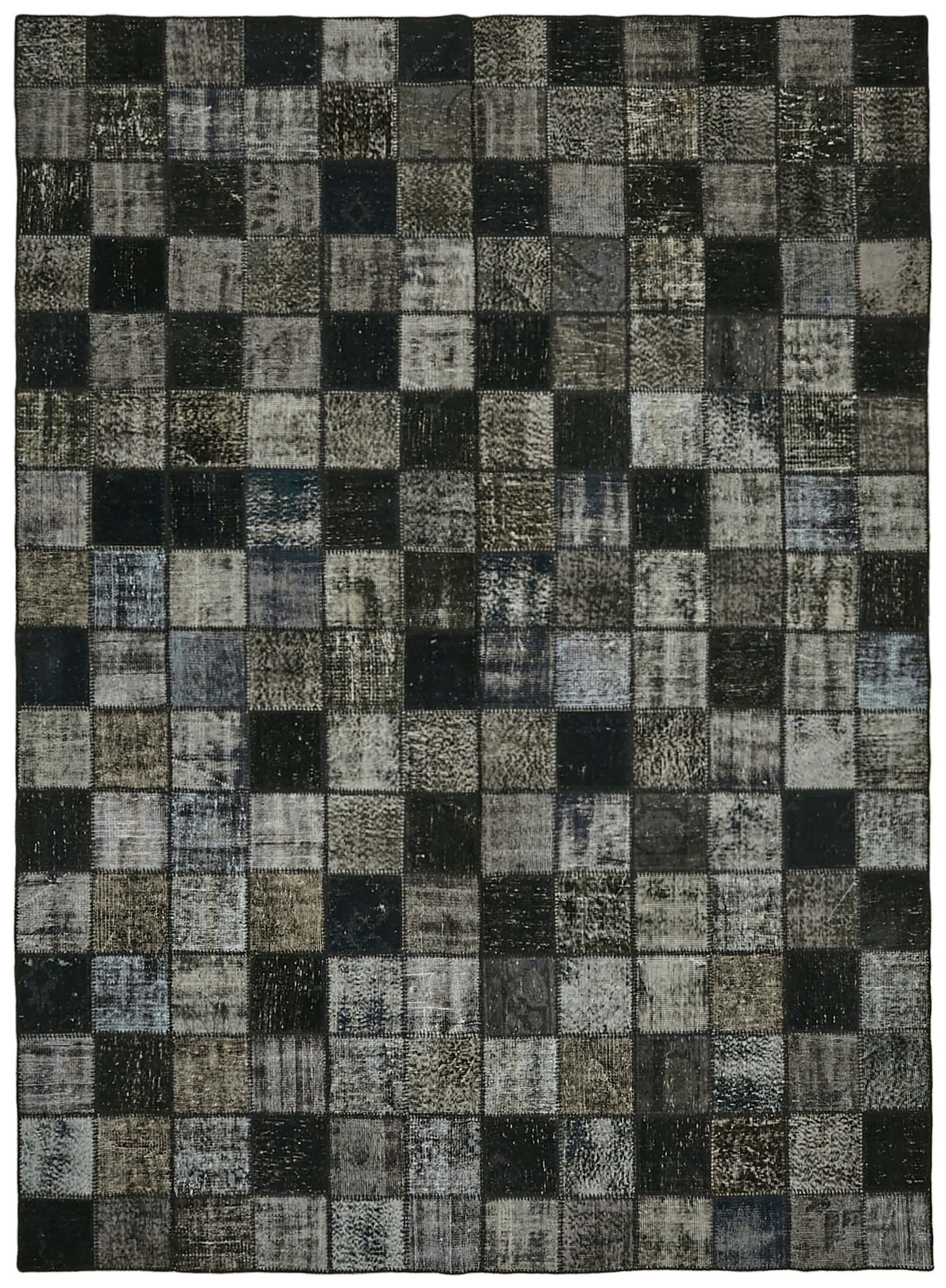 8x11 Black Patchwork Rug- 43250