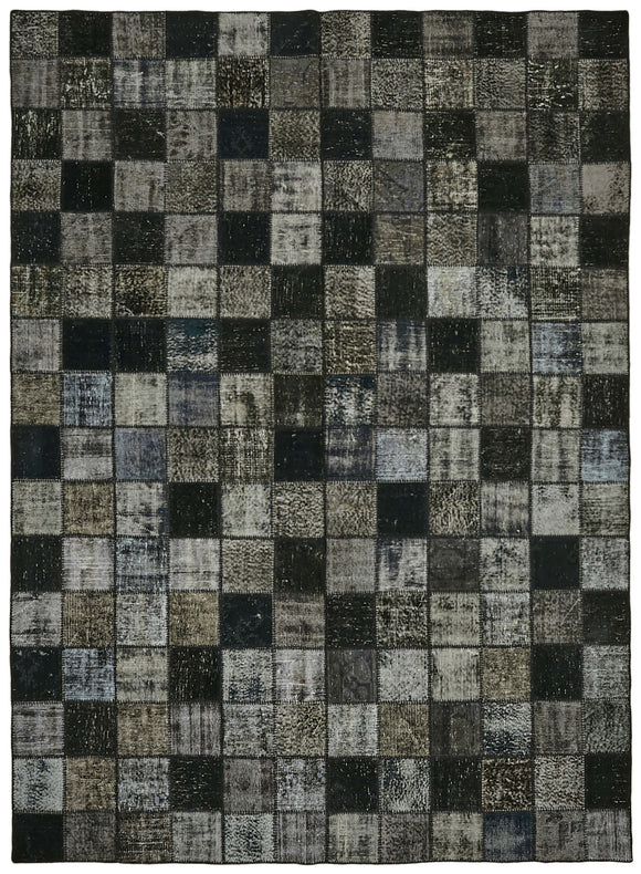 8x11 Black Patchwork Rug- 43250