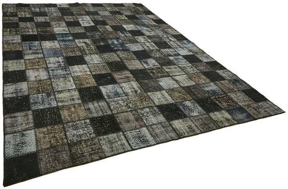 8x11 Black Patchwork Rug- 43250